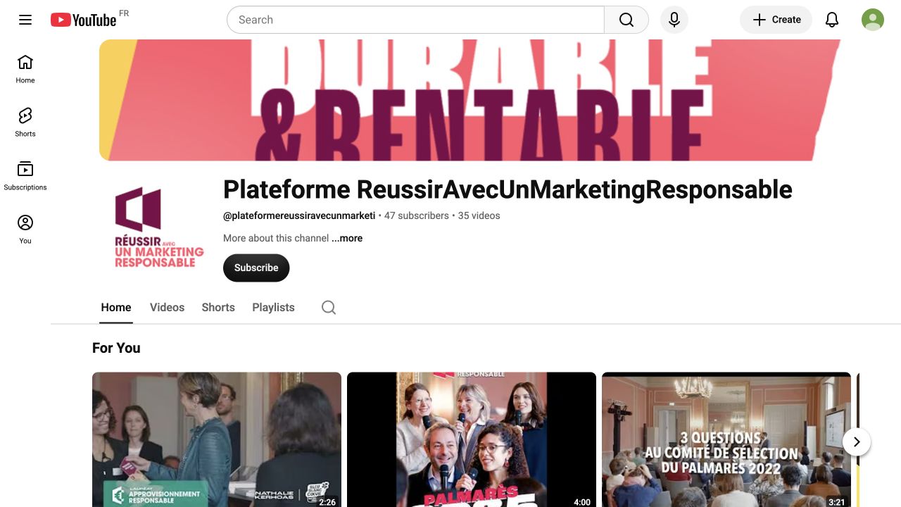 Capture de la chaîne YouTube de RMR